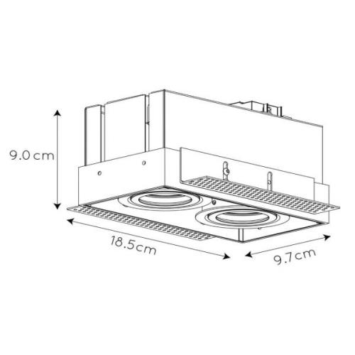 Inbouwspot Trimless, 2-lamps, zwart