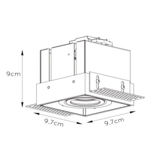 Inbouwspot Trimless, 1-lamp, zwart