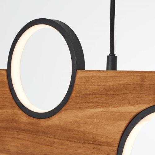 LED hanglamp Cheesy aus hout, 5-lamps