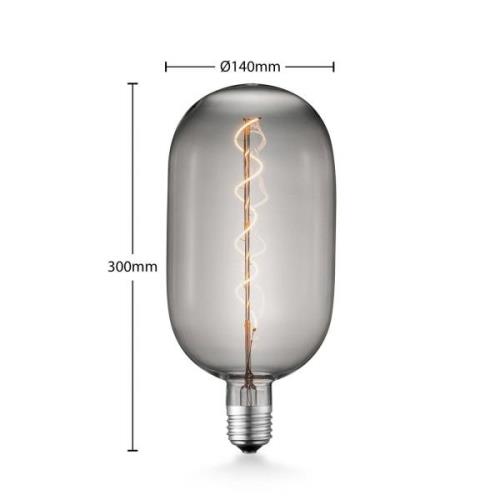 Lucande LED lamp E27 T140 4W 1.800K dimbaar smoke