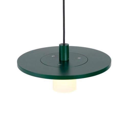 LED buiten hanglamp Montoya van aluminium, groen