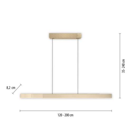 PURE LED hanglamp Moto-Rise, mat messing, aluminium CCT