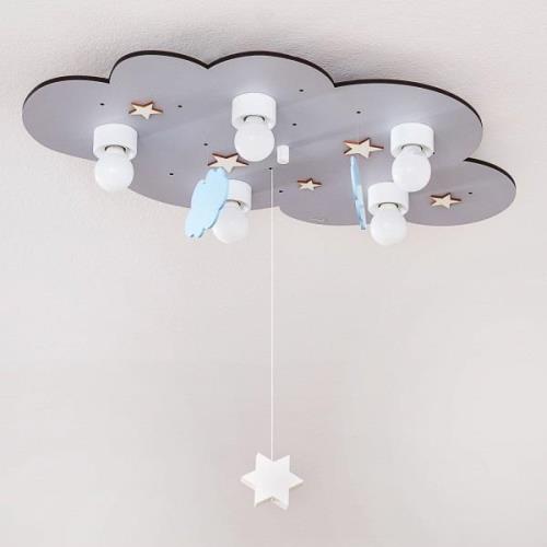 Plafondlamp Wolke, 5-lamps, hanglamp decor, grijs