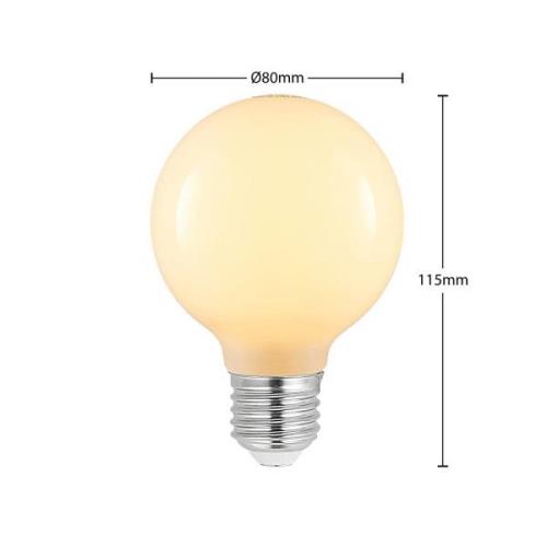 LED lamp E27 4W G80 2.700K dimbaar opaal 2 per set