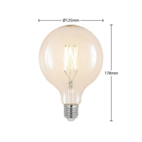 LED filament E27 6W 2.700K G125 bol helder per 3