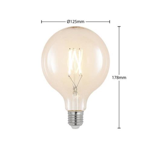 LED filament E27 8W 2.700K G125 bol helder per 2