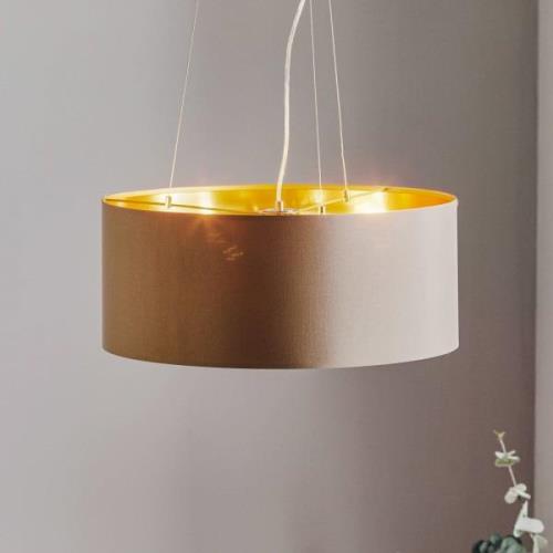 Hanglamp Maserlo rond, taupe goud