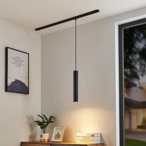 Hanglamp Lindby Linaro, 40 cm, zwart, 1-fase, Ø 6 cm