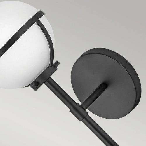 Badkamer wandlamp Hollis, zwart/opaal 1-lamp