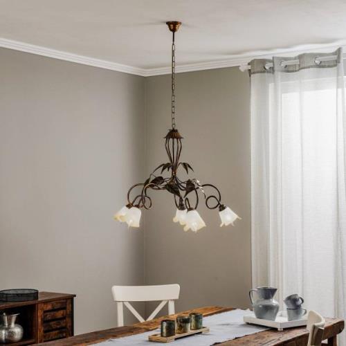 Hanglamp Miranda 5-lamps, brons