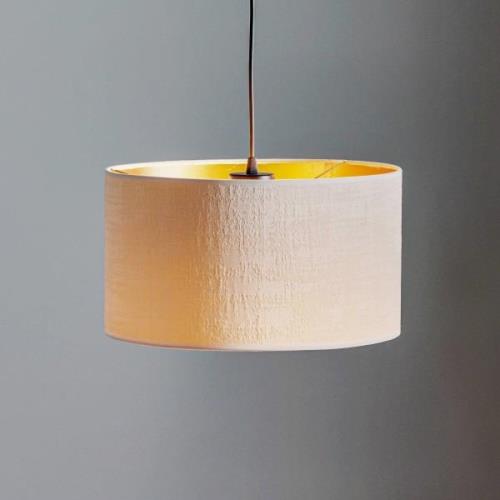 Hanglamp Jari stoffen kap 1-lamp, wit-goud