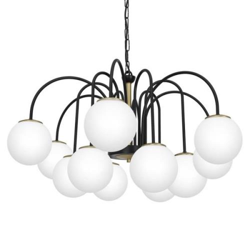 Hanglamp Berlijn 12-lamps zwart/messing