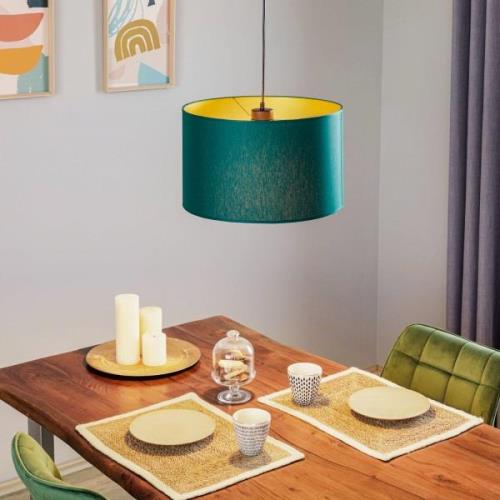 Hanglamp Soho cilindrisch 1-lamp Ø 40cm groen/goud