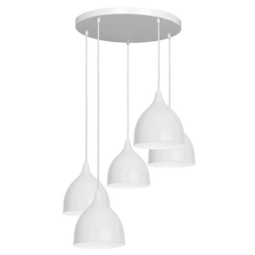 Hanglamp Nanu 5-lamps rond lichtgrijs