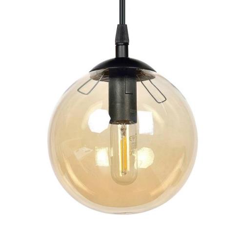 Glassy hanglamp, zwart, amber, glas, Ø 14 cm, E14