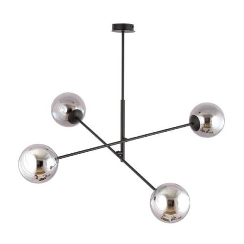 Plafondlamp Lineair, zwart/grafiet, 4-lamps