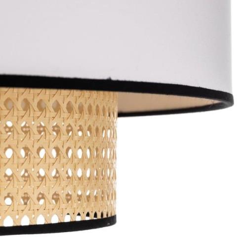 Plafondlamp Big Boho, rotan, beige/wit