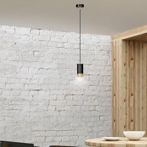 Hanglamp Kumo kort zwart/goud 1-lamp