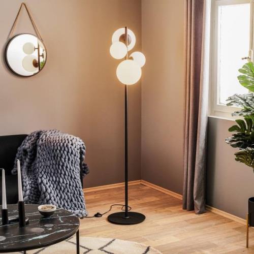 Vloerlamp Bloom, 4-lamps, zwart