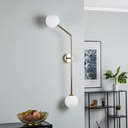 Wandlamp Pure, 2-lamps, goud, horizontaal