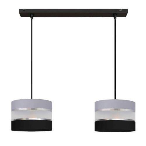 Hanglamp Helen balken grijs-zwart-zilver 2-lamps