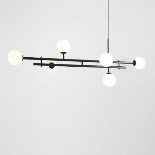 Hanglamp 1073K1, 6-lamps, zwart