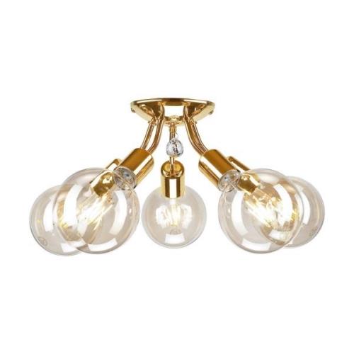 Plafondlamp Romie, 5-lamps, goud