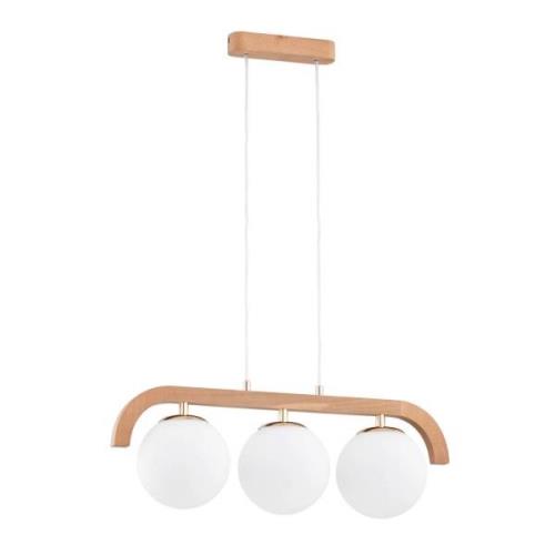 Hanglamp Kryza van hout, 3-lamps