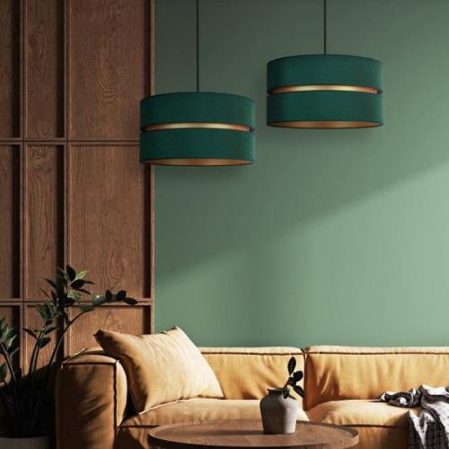 Hanglamp Duo, groen/goud, 2-lamps