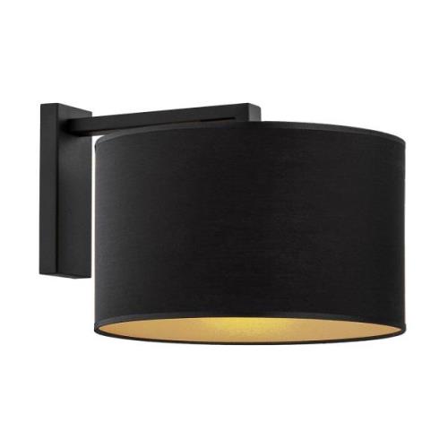 Wandlamp Lobera met stoffen kap in zwart