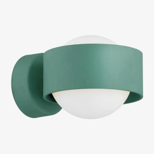 Wandlamp Mado van glas en staal, groen