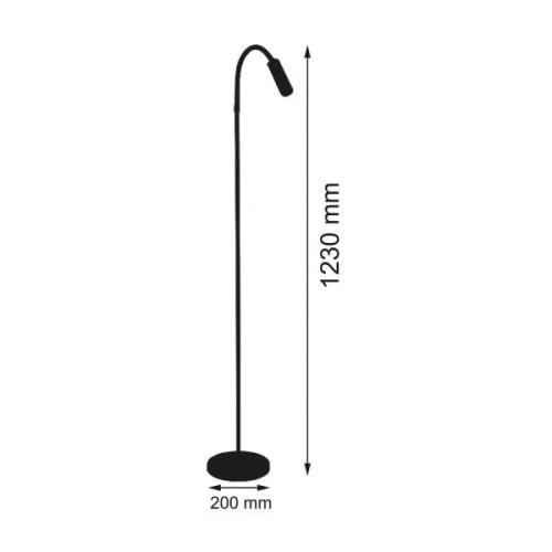 LED vloerlamp Rocco, chroom flexibele arm zwart