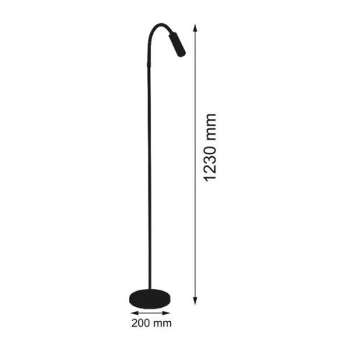 LED vloerlamp Rocco nikkel mat flexibele arm grijs