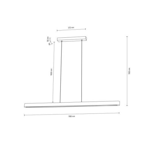 Envostar Lineo LED hanglamp donker grenen 118cm