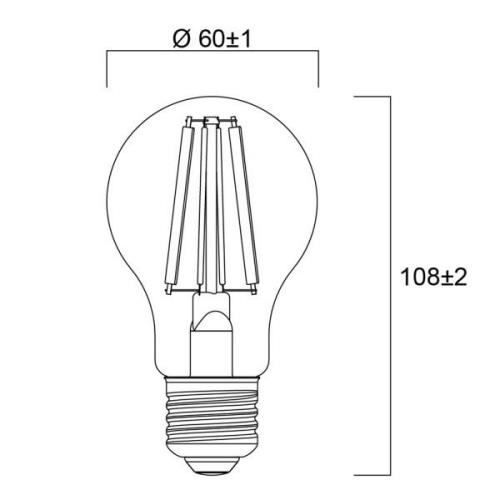 Sylvania E27 filament LED lamp 4W 2.700K 840 lm