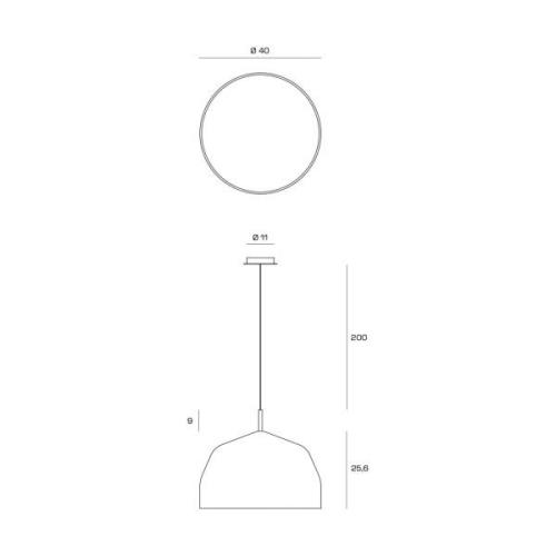 Hanglamp mok, crèmewit met chromen detail Ø40cm