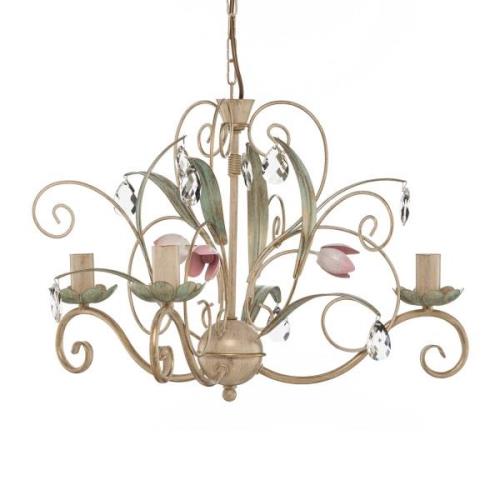 Florina kroonluchter met Floral decor, 3-lamps