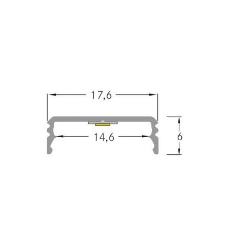 BRUMBERG One LED opbouwprofiel, aluminium, vlak, 1 meter