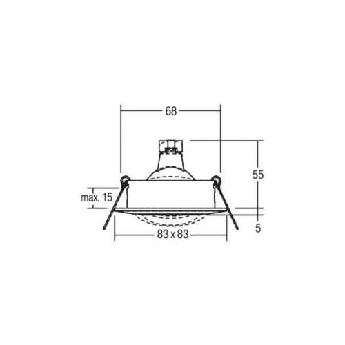 BRUMBERG Breena S inbouw GX5.3 hoekig chroom mat