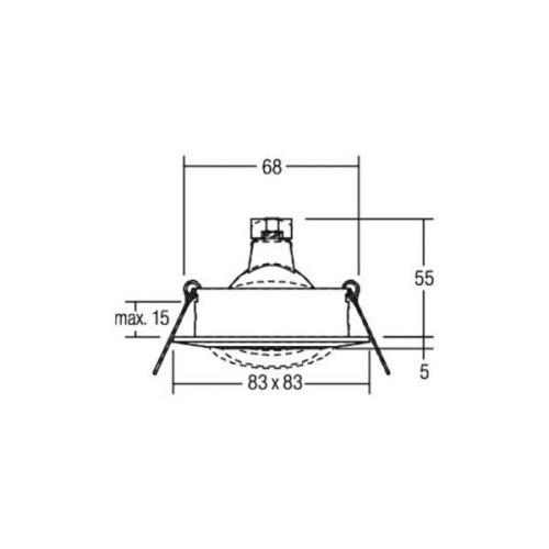 BRUMBERG Breena S inbouw GX5.3 hoekig structuur wit