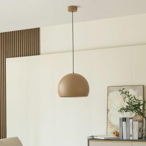 Lucande LED hanglamp Lythara, bruin, Ø 40 cm, aluminium