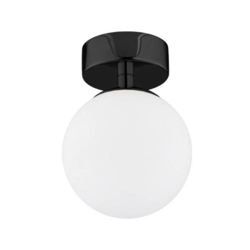 Fatis plafondlamp, opaalglas/zwart, 1-lamp