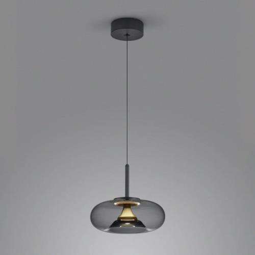 Helestra Sica hanglamp zwart/goud/rookgrijs