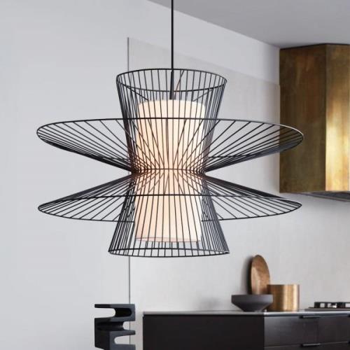 Beacon hanglamp Dulverton Ø 80 cm zwart metaal glas