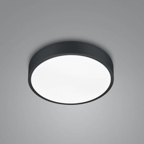 LED plafondlamp Waco, CCT, Ø 31 cm, matzwart