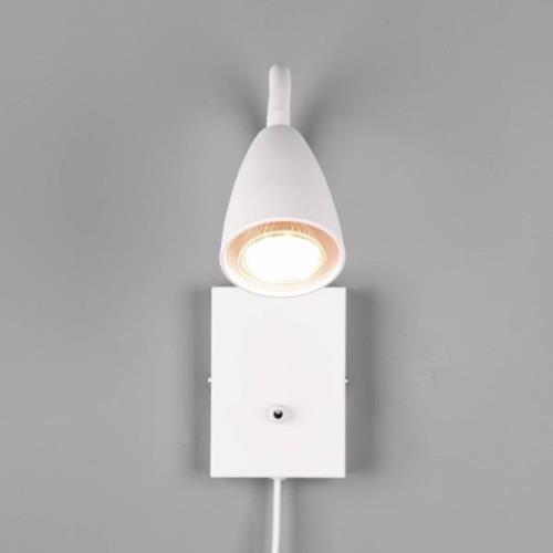 Wandlamp Wanda met stekker, mat wit