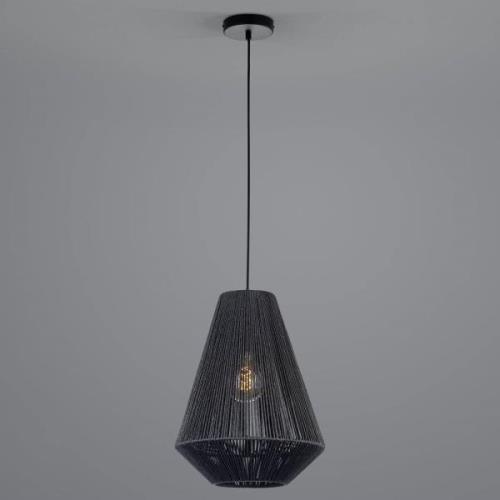 Rope hanglamp van papier, zwart, Ø 33cm