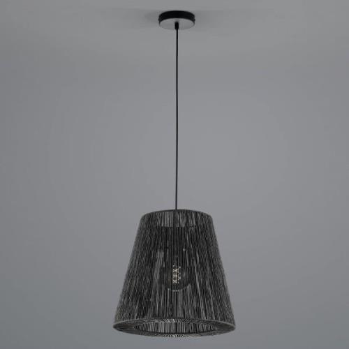 Rope hanglamp van papier, zwart, Ø 38cm