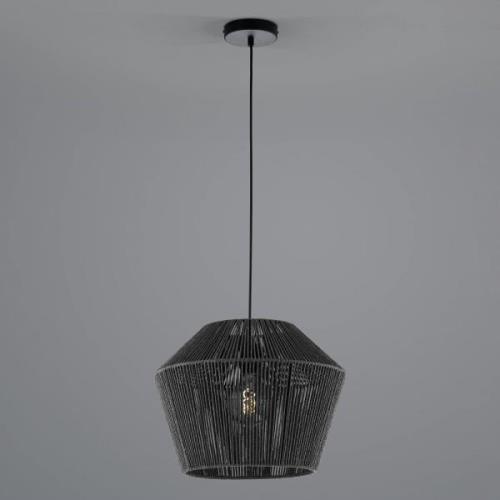 Rope hanglamp van papier, zwart, Ø 40 cm