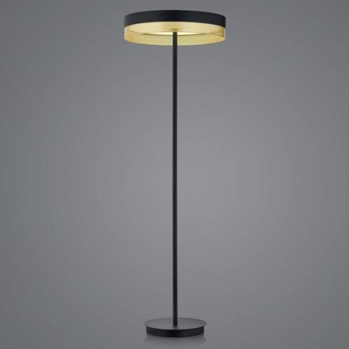 LED vloerlamp Mesh, touchdimmer, zwart/goud